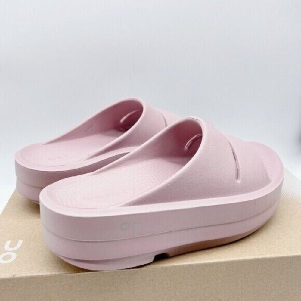 OOFOS OOmega OOahh Flip Flop Platform Waterproof Stardust Pink Women US 10 EU 41 - Picture 6 of 11